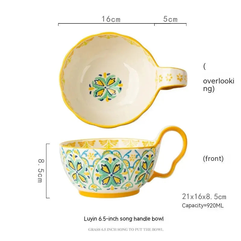 Handmade Large Capacity Painted Irregular Cups - Bellarte Enchanté Handmade Large Capacity Painted Irregular Cups